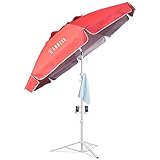 AMMSUN Shade Umbrella, Premium Portable Umbrella with Stand, 6.5ft Lightweight Free Standing Canopy for Sporting Games, Adjustable Instant Sun Protection and Easy to Carry, Pink