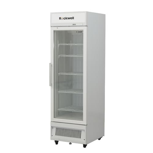 Image of ROCKWELL 379L, Single Glass Door Visi Freezer, Internal LED, Heavy Duty (VF500C, White), 4 Year Warranty