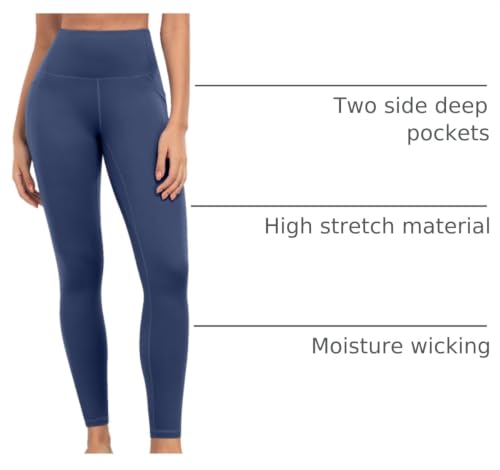 Image of ATHVOTAR Leggings with Pockets for Women, 7 Packs High Waisted Workout Tummy Control Yoga Pants