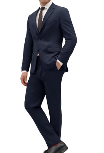 ORBITRAY Men's Burnt Orange Suit 2 Pieces Slim Fit Men Suit Tailored Wedding Suits