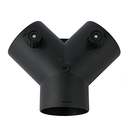 Hoppipola Conector en Y ajustable de 60 mm con solapa interna para Eberspacher, para Propex y para Espar 60 mm de unión de conductos de conexión de 2 tubos, plástico negro