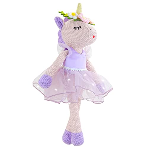 JUSTQUNSEEN Das Einhorn ist gefüllt mit kuschelpuppen und Flauschigen ballettpuppen und einhörnern für mädchen und einhörnern für mädchen und den Geburtstag der Kinder (Lila) Cover