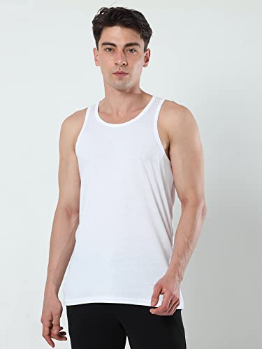 TREDECIM Men Organic Cotton Crew Neck Tank Tops Casual Classic Sleeveless Undershirts Pack of 32