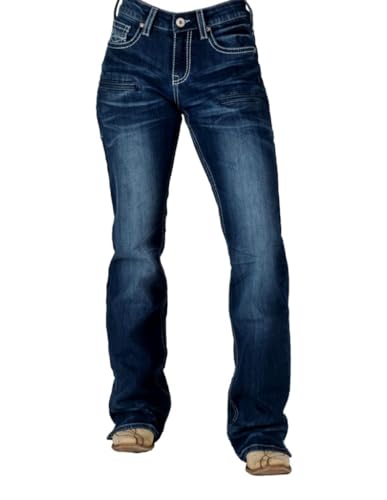 Cowgirl Tuff Western Jeans Womens Summit White Dark Wash JSUMWT