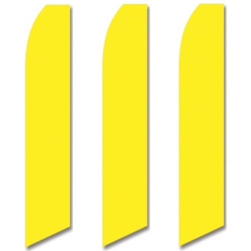 3 (three) pack tall swooper flags bright lemon yellow solid plain…