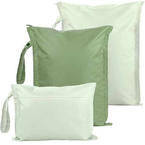 Image of RelaxScene Wet Bag for Swimsuit - 2 Pack Waterproof Wet Dry Bag for Clothes - Baby Diaper Bag - Travel Laundry Daycare Bags - Baby Beach Essentials - Bogg Bag Accessories