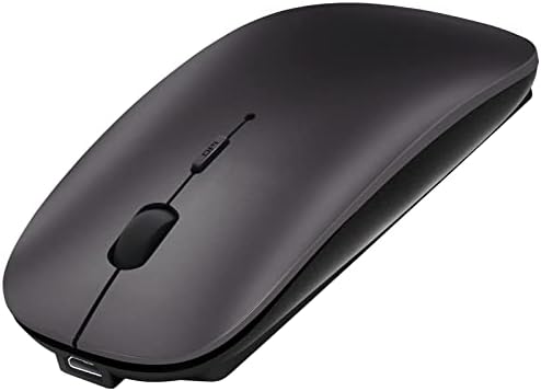 AE WISH ANEWISH Bluetooth Maus mit Jiggler fur Mac/iPad/iPhone/PC/Computer, wiederaufladbar geräuschlos Mini Kabellose Maus für Windows/Linux/Android, 3 DPI Einstellbares Bluetooth