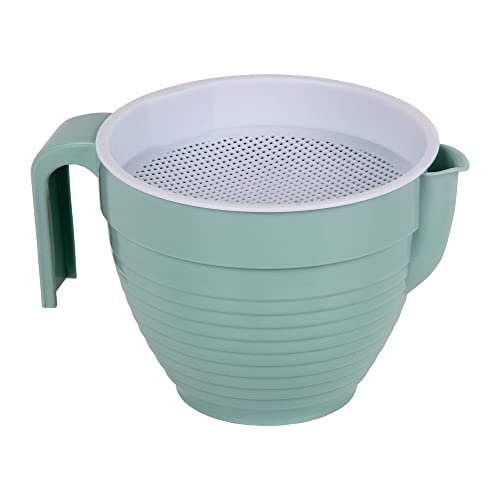 Cofan Grasera con colador en 500 ml Modelo Albahaca | Graseras de Cocina | Medidas 16.5 x 12 x 10 cm
