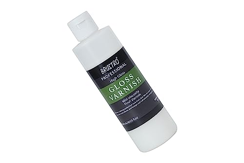 Brustro Artist's Professional Liquid Varnish | High Gloss Finish |200ml| Apply with Brush |Perfect Coating on Acrylic Painting,Non-Yellowing,Transparent,Canvas,Paper, Artwork Protection.