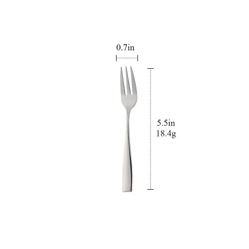 SUNSHENGEUR Tea Forks, Stainless Steel Set of 12, Autograph Pattern Kitchen Accessory Wedding Party for Salad Appetizer - Image 2