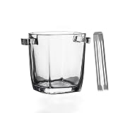 Seau à glace en verre, cristal clair, design épais, gravure exquise, finition fin.