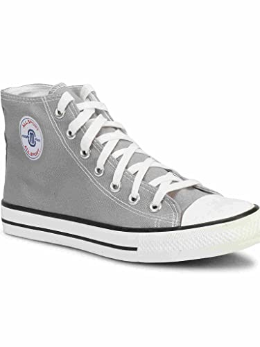 Image of MOZAFIA Men's High-Top Canvas Sneakers - Stylish, Comfortable Lace-Up Casual Shoes, Durable Fashion Streetwear Kicks.