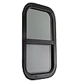 RecPro RV Window | 14" W x 22" H | Teardrop Vertical Slide | RV Window Replacement | Made in USA | Optional 1 1/2" Trim (With Trim Ring, One Window)