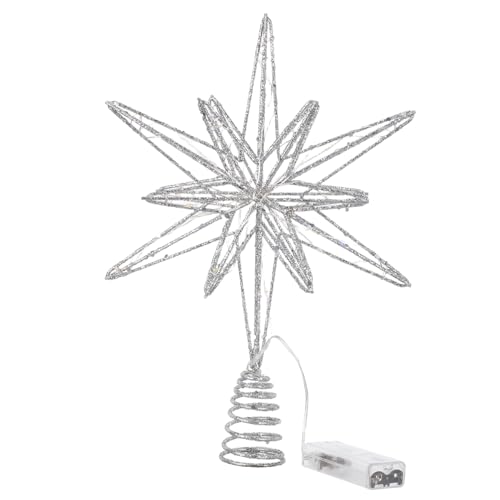TOYANDONA Weihnachtsbaumspitze Stern mit LED Lichtern Beleuchteter...