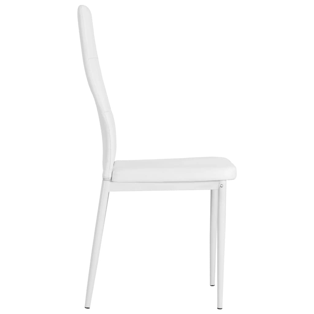 Sedie da pranzo 6 pz Ecopelle bianca