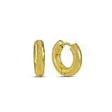 Arvino - Pendientes de aro de plata de ley chapada en oro de 22 quilates para mujer, hipoalergénicos, aretes de plata de ley 925, delicados aros pequeños para orejas sensibles