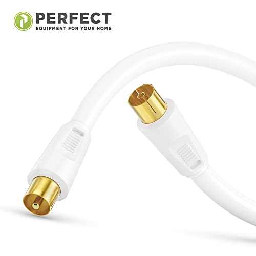 Perfect Antenna Cable Satellite Cable Coaxial Cable TV 7.50 m with Ferrite 4x Shielded IEC Male to IEC Female for HDTV Receiver - Image 2