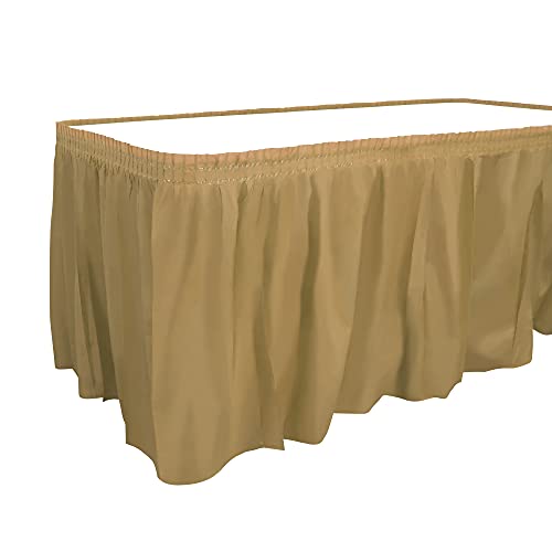 Party Dimensions Plastic Table Skirt, 29-Inches by 14-Feet - Gold - 6 Pack