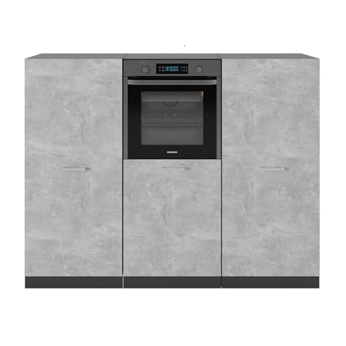 Vicco Küchenblock R-Line, Beton/Anthrazit, 180 cm ohne Arbeitsplatte, zur individuellen Erweiterung und flexiblen Anordnung der Module