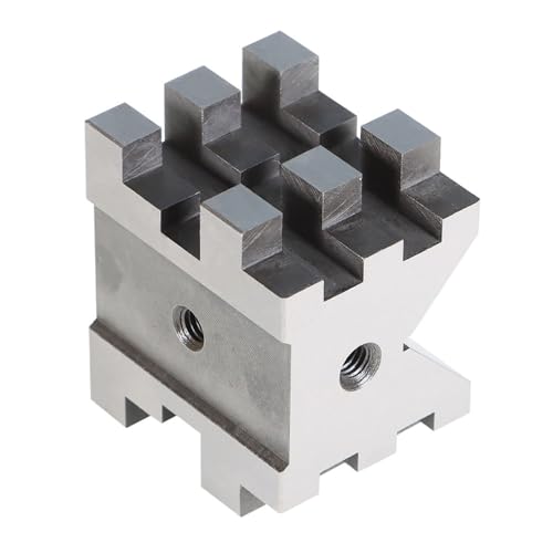 waltyotur V Block Set with Clamp Hardened Steel 90 Degree Angle Precision V Block Set 2-3/8 x 2-3/4 x 2 Multi-Use Gauge Gage Machinist Tool with Box
