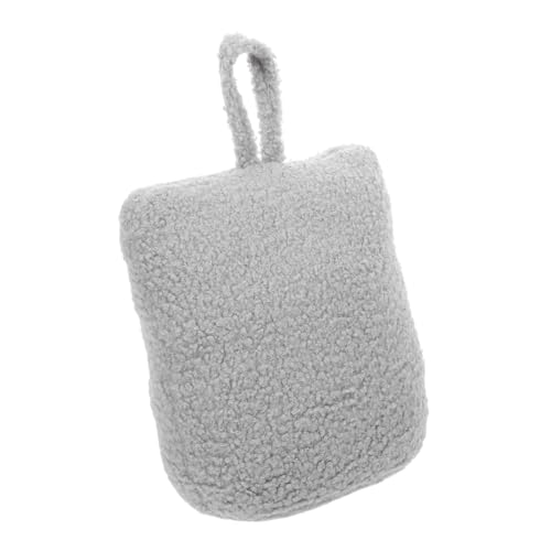 Butée de porte peluche grise lestée au sable pour salon et chambre