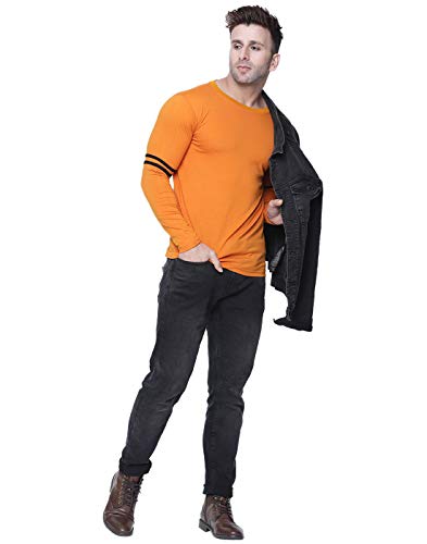 Image of Farbot Men's Regular Fit T-Shirt (FAR 002 XL Mustard Yellow XL)