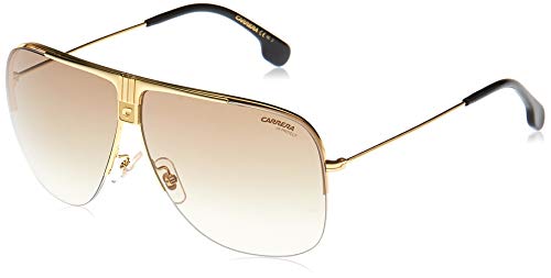 Carrera 1013/S Shield Sunglasses, Yellow Gold/Black Brown Green, 64mm, 9mm