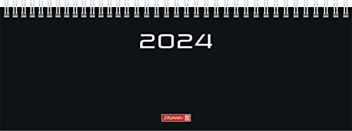 BRUNNEN Weekly calendar model 772 2024, 2 pages = 1 week, sheet size 29.7 x 10.5 cm, black