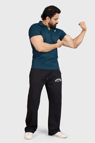 Image of FUAARK Men Slim Fit Pique Aura Polo Tshirt with Short Sleeves & Reflective Chest Logo -