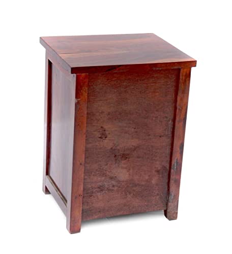 Image of AADITYA WOODS Solid Sheesham Wood Bedside Table Wooden Drawer & Cabinet Storage Side Table | End Tables Night Stand for Home Living Room Bedroom Office