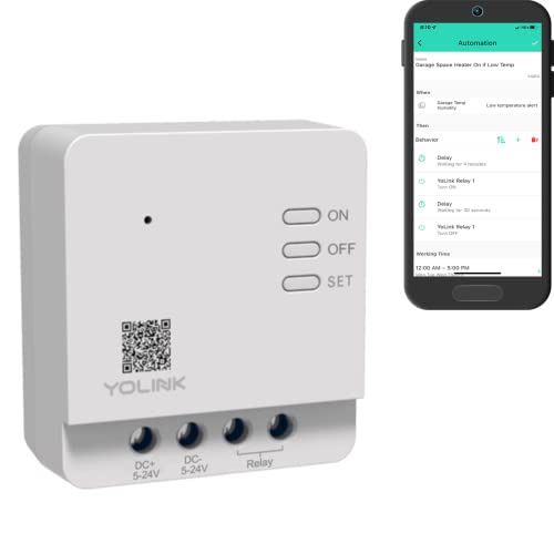 Image of YoLink Relay, Smart Switch, YoLink 1 /4 Mile Super Long Range Smart Relay Compatible with Alexa, Google, and IFTTT, Max. 5 amps - Hub Required