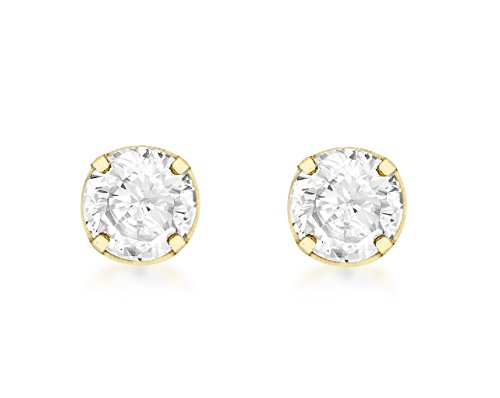 Preisvergleich Produktbild Carissima Gold Damen Rund kubic Zirkonia Ohrstecker 9k(375) Gelbgold 4mm