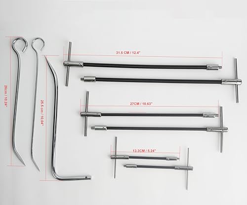 23pcs Packing Extractor Set, Steel Alloy Packing Puller Tool Set, Flexible Shaft Corkscrew Pulling Hook Set, Gland Packing Extraction Removal Kit with Toolbox