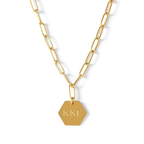 Kappa Kappa Gamma 18K Gold Plated Sorority Paperclip Necklace - KKG Gifts for Women