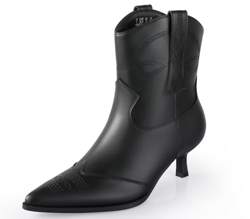 Kitten Heel Ankle Boots for Women Cowgirl Boots Womens Cowboy Booties Pointed Toe Dress Western Short Shoes