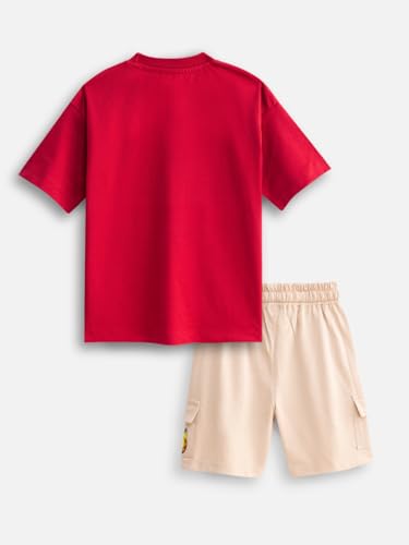 Image of Nap Chief Kids Cotton Garfield Print Co-Ord Set for Boys & Girls | Half Sleeve T-Shirt & Shorts Set | Soft Casual Summer Wear