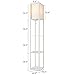 VONLUCE Etagere Floor Lamp with Shelves, Standing Lamp with 3 Wood Display Storage Shelves for Corner Living Room Bedroom Bedside, Modern Floor Lights with LED Bulb