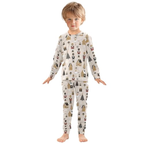Pajama Sets Long Sleeve Christmas Nutcracker Snowflake Soft Comfy Sleepwear 2 Piece PJS 3-8T2