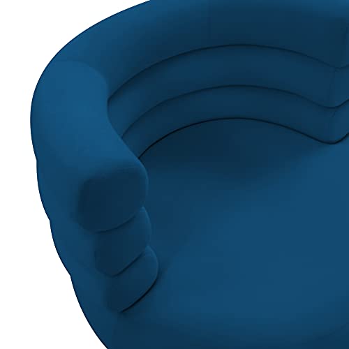 Sillón giratorio terciopelo azul marino miniatura 7
