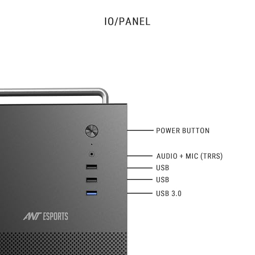 Image of Ant Esports Si12 Mid-Tower Computer Case /Gaming Cabinet - Black | Support M-ATX, Mini-ITX | Pre-Installed 1 Black Fan
