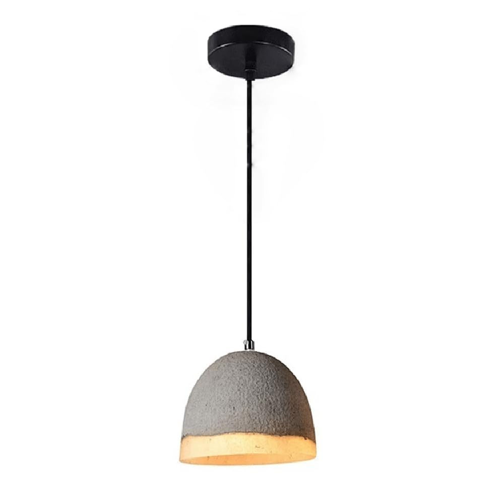 Lustre semi-encastré en béton et mini suspension style industriel