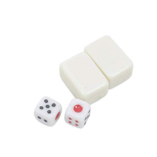 IRONWALLS Chinese Mahjong Mah Jongg Game Set with 144 Mini Tiles Dot Dice Leather Box Extra White Tiles for Travel Family Game
