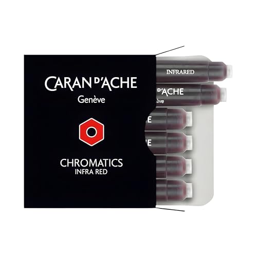 Caran D'Ache 8021 070   Pack de 6 cartuchos de tinta estilográfica, color rojo