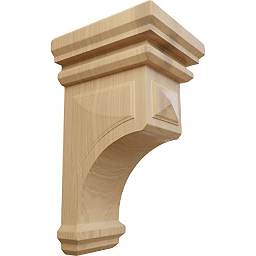 Ekena Millwork CORW05X05X10WFCH-CASE-6 Medium Woodruff Wood Corbels, 5"W x 5 3/4"D x 10"H, Cherry