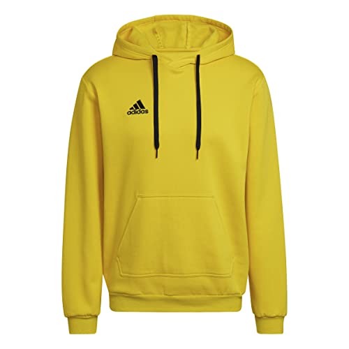 adidas Hombre Entrada 22 Sweat Hoodie, Team Yellow / Black, XL Long