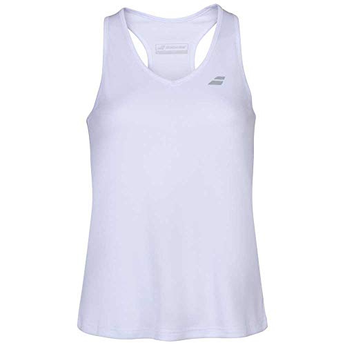 Babolat Women's Play Cap Sleeve Tennis Tank Top, White/White (US Size X-Large)