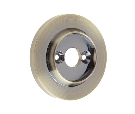 Ironmongery Solutions® Replacement Roses for Porcelain Door Knobs 60mm Diameter Traditional Interior Doors Fixings Included (Antique Brass)