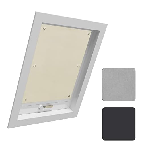 WOLTU Persiana de Techo Blackout, Estor Opaco para Tragaluz con Ventosas Instalación Fácil sin Taladrar, Protección Luz Solar, Beige, 48x73 cm