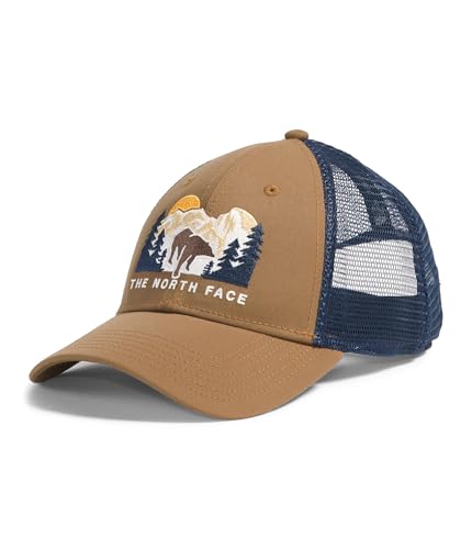 The North Face Embroidered Mudder Trucker Hat - Classic Fit, Moisture-Wicking Snapback for Men & Women, Hiking Ball Cap, Utility Brown, One Size