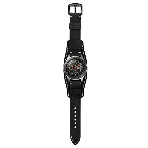 Image of Balerion 22mm Cuff Leather Watch band,Compatible with Samsung Galaxy Watch ultra /watch 3 45mm /Watch 46mm /S3,Fossil Q Explorist,Garmin Forerunner 255 other 22mm Lug Width Watch